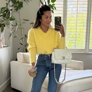 Madewell Yellow V-neck Sweater